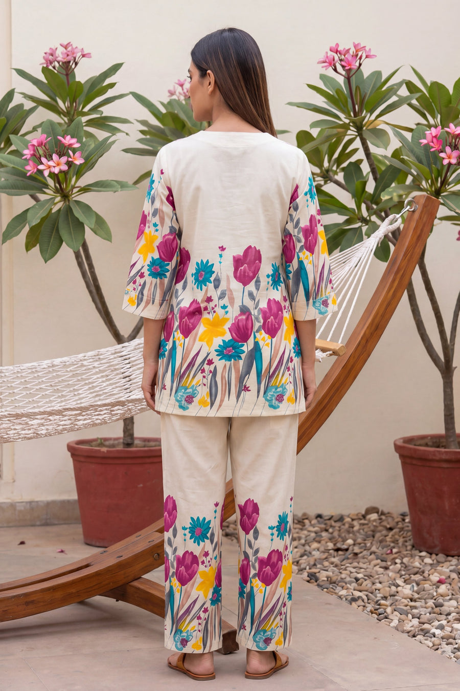 Tulip Garden Ivory Scattered Floral Cotton Co-ord Set — image 15