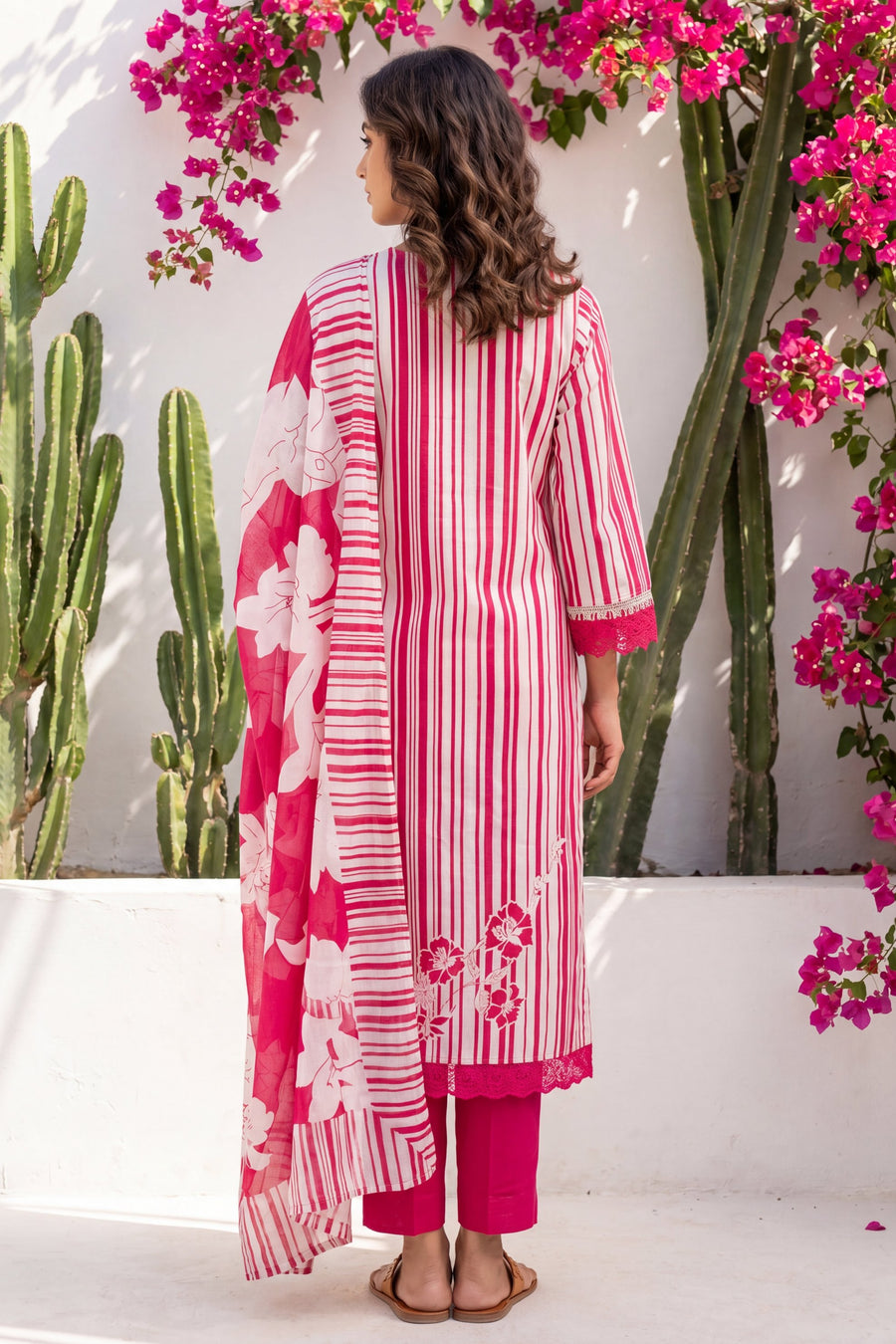 Amber Dusk Striped Floral Cotton Suit Set — image 12