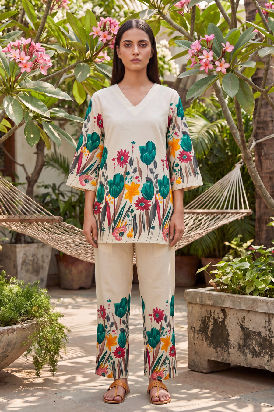 Ivory Scattered Floral Cotton Co-ord Set — image 8