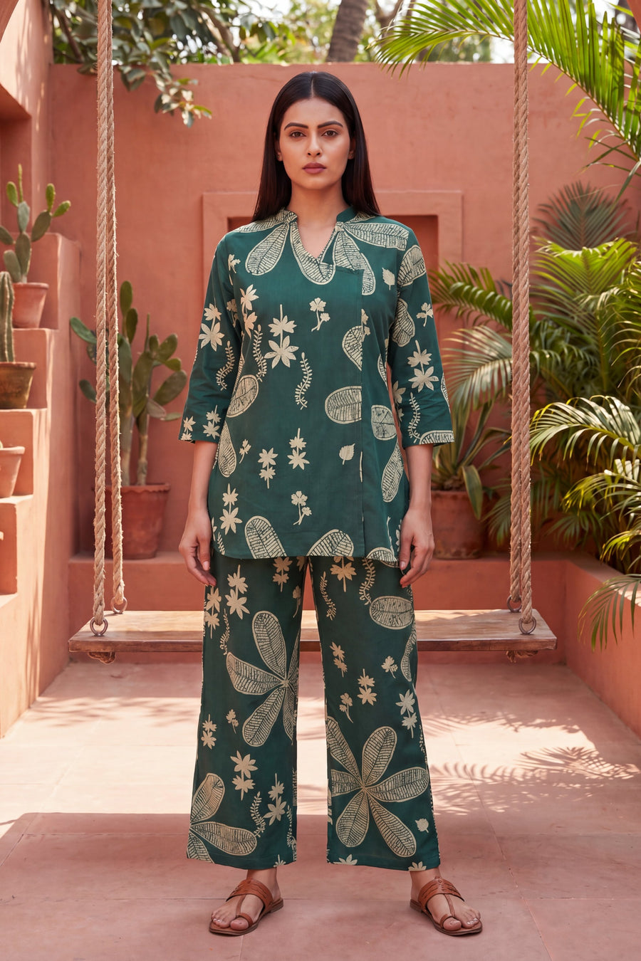 Grove Forest Green Floral Cotton Co-ord Set — image 7