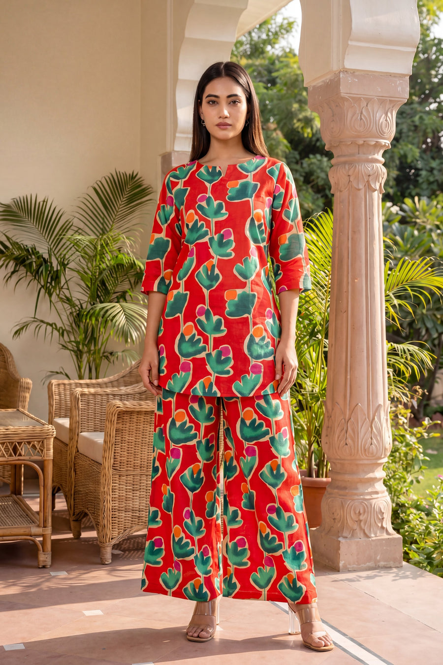 Crimson Petal Cotton Co-ord Set — image 9