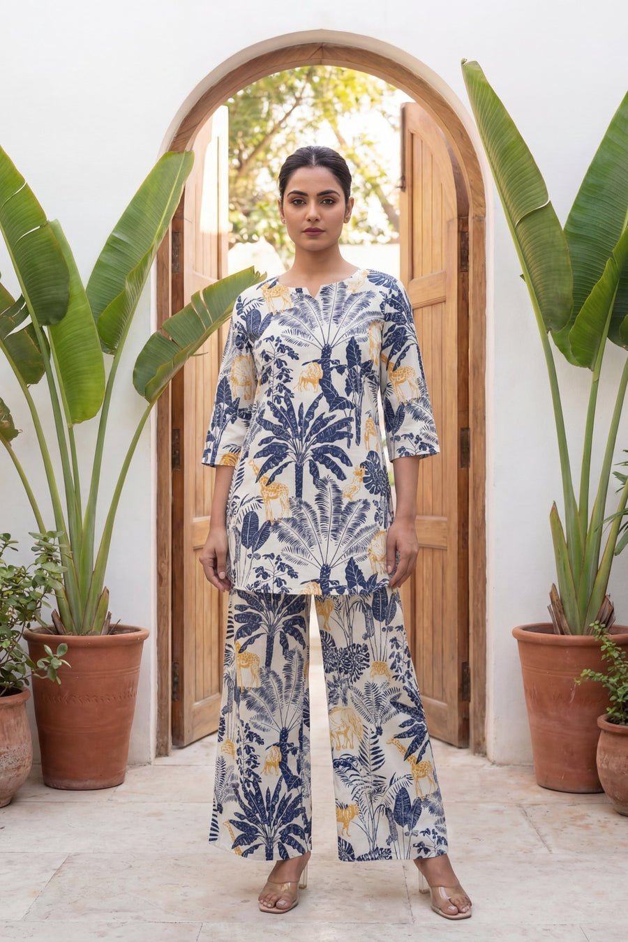 Tropical Canvas: Cream Botanical Cotton Co-ord Set — image 7