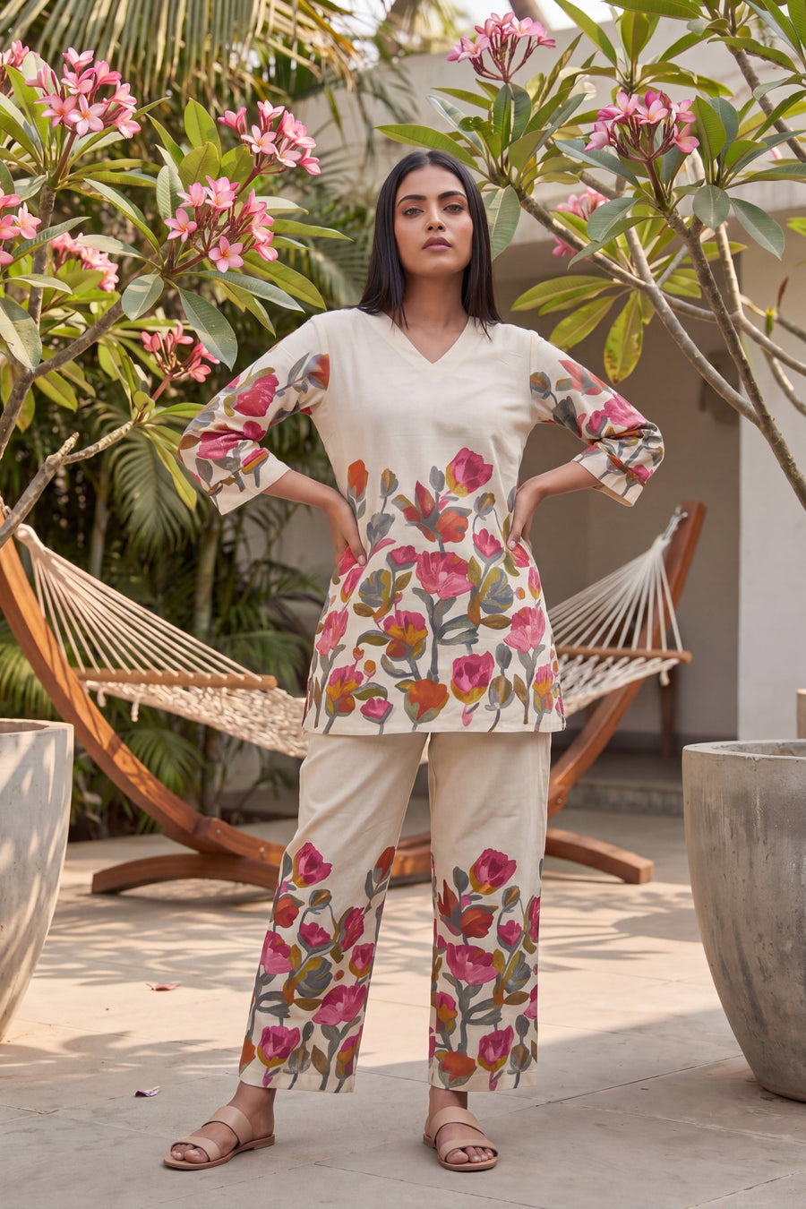 Tulip Cascade Ivory Floral Cotton Co-ord Set — image 12
