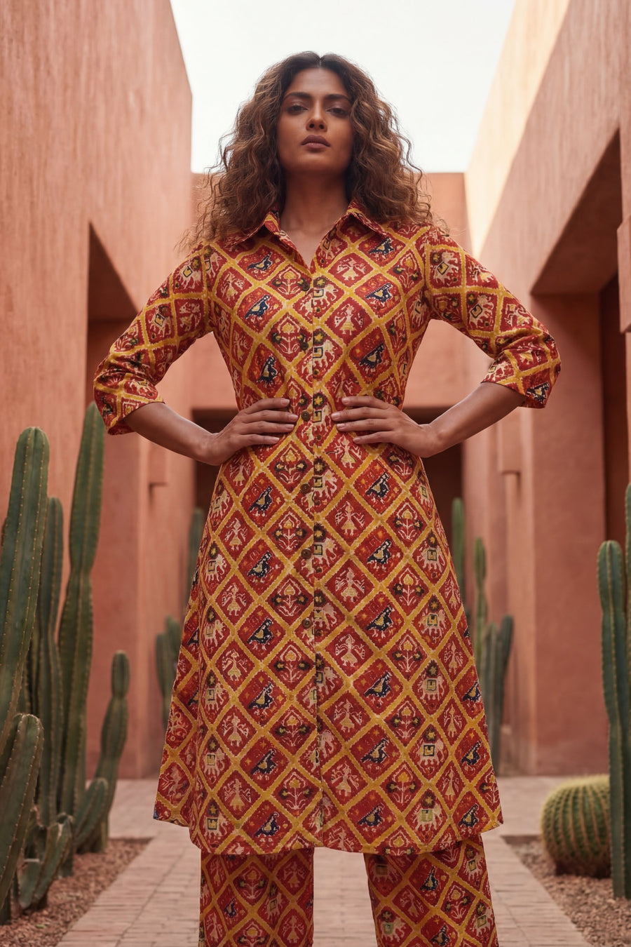 Crimson Ikat Heritage Cotton Co-ord Set — image 13