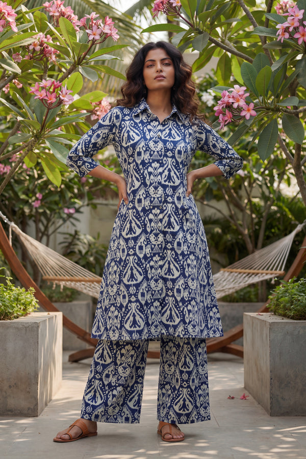 Indigo Damask Navy Cotton Co-ord Set