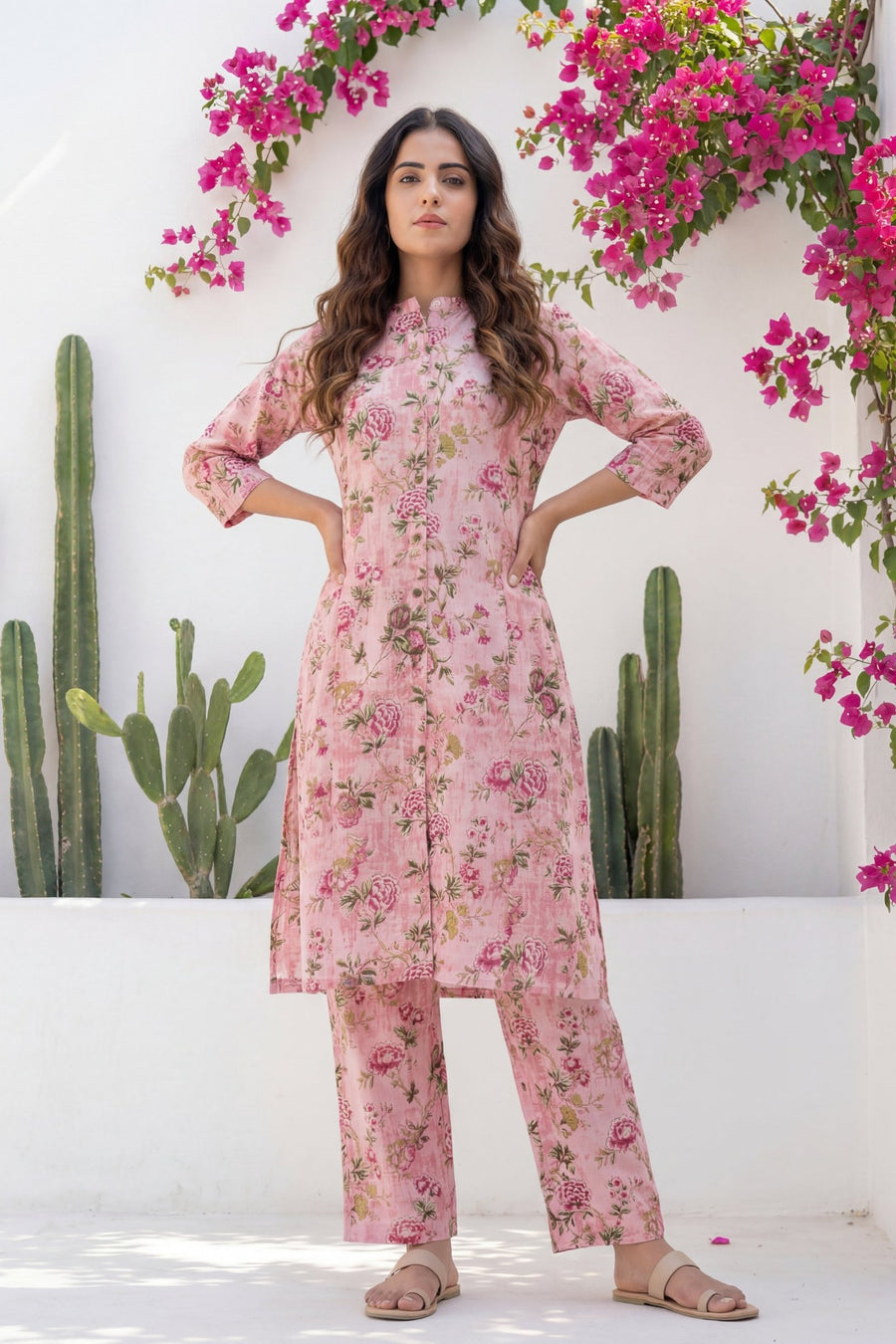 Pink Peony Garden Floral Cotton Co-ord Set — image 6