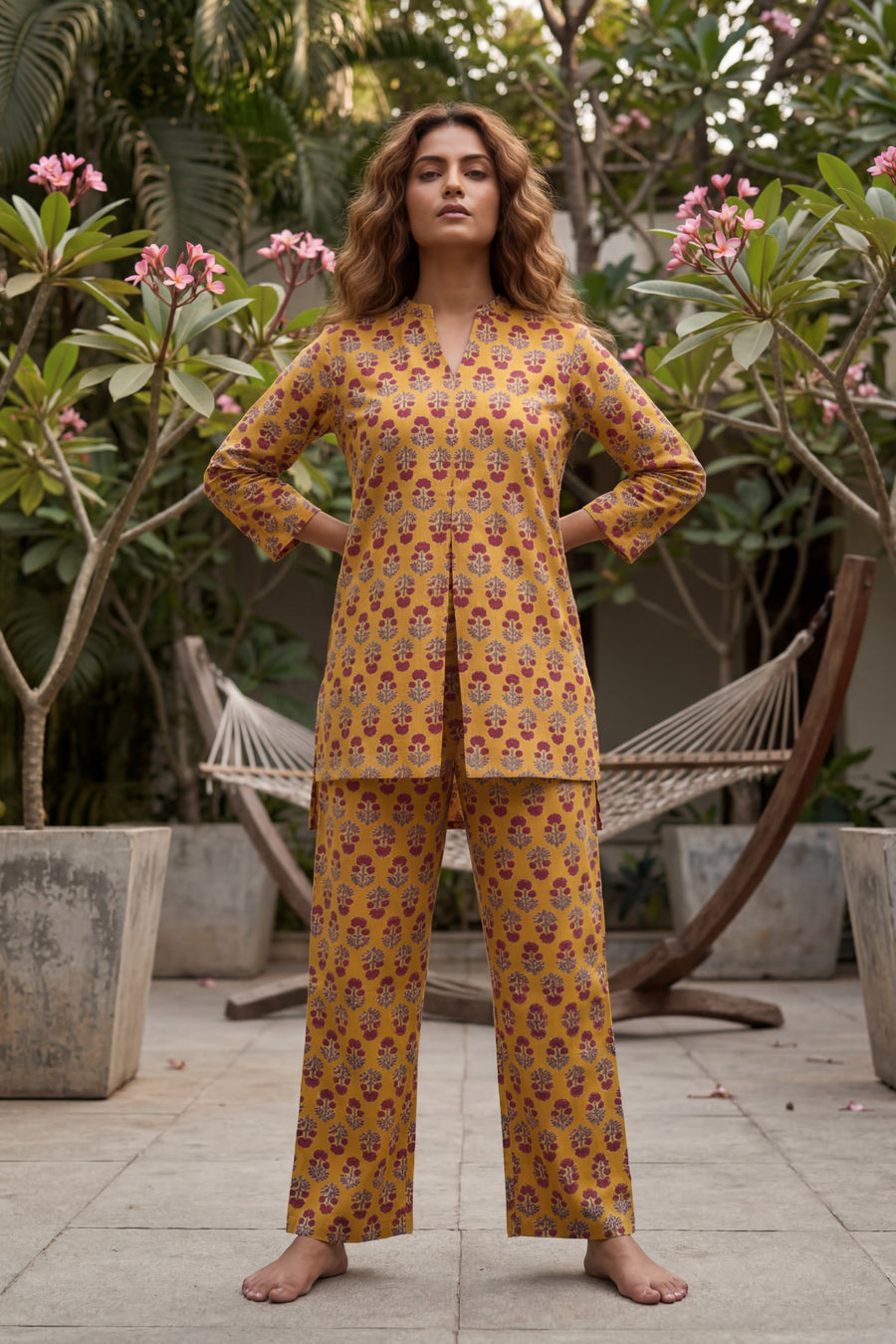 Regal Garden Mustard Cotton Co-ord Set — image 5