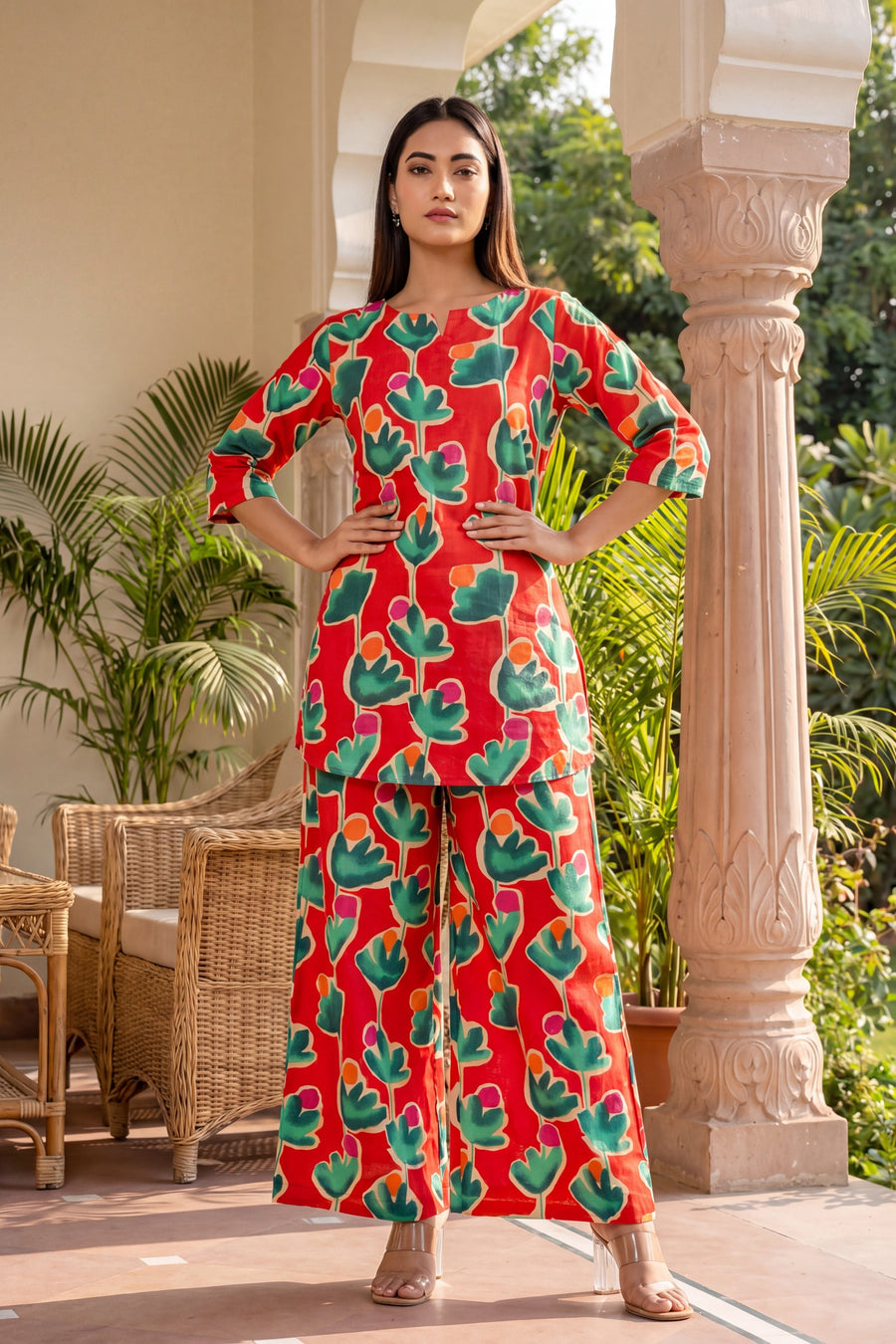 Crimson Petal Cotton Co-ord Set — image 10