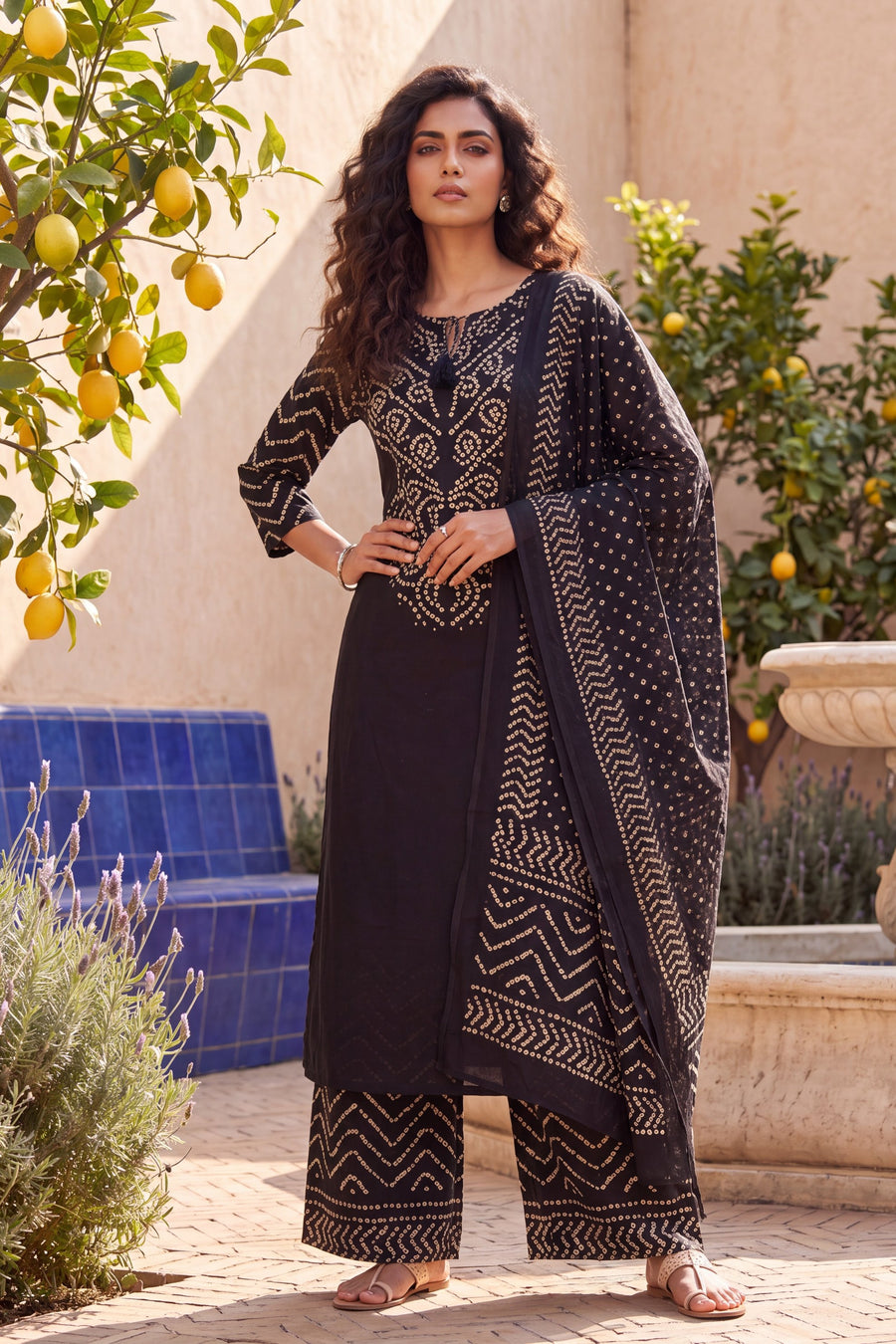 Onyx Market Black Cotton Suit Set — image 7