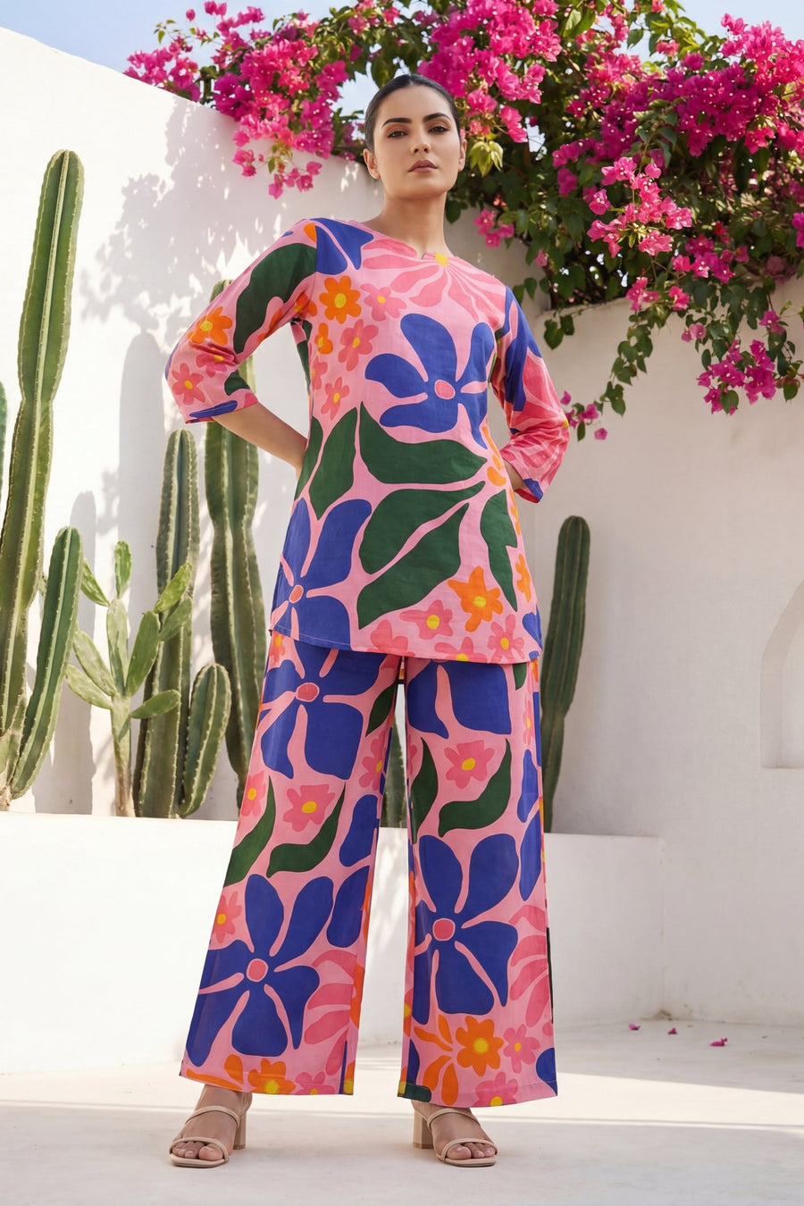 Petal Pop Pink Floral Cotton Co-ord Set — image 6