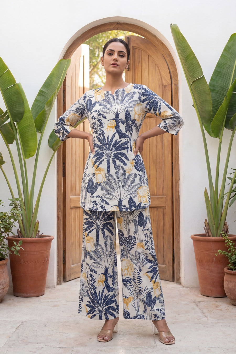 Tropical Canvas: Cream Botanical Cotton Co-ord Set — image 10