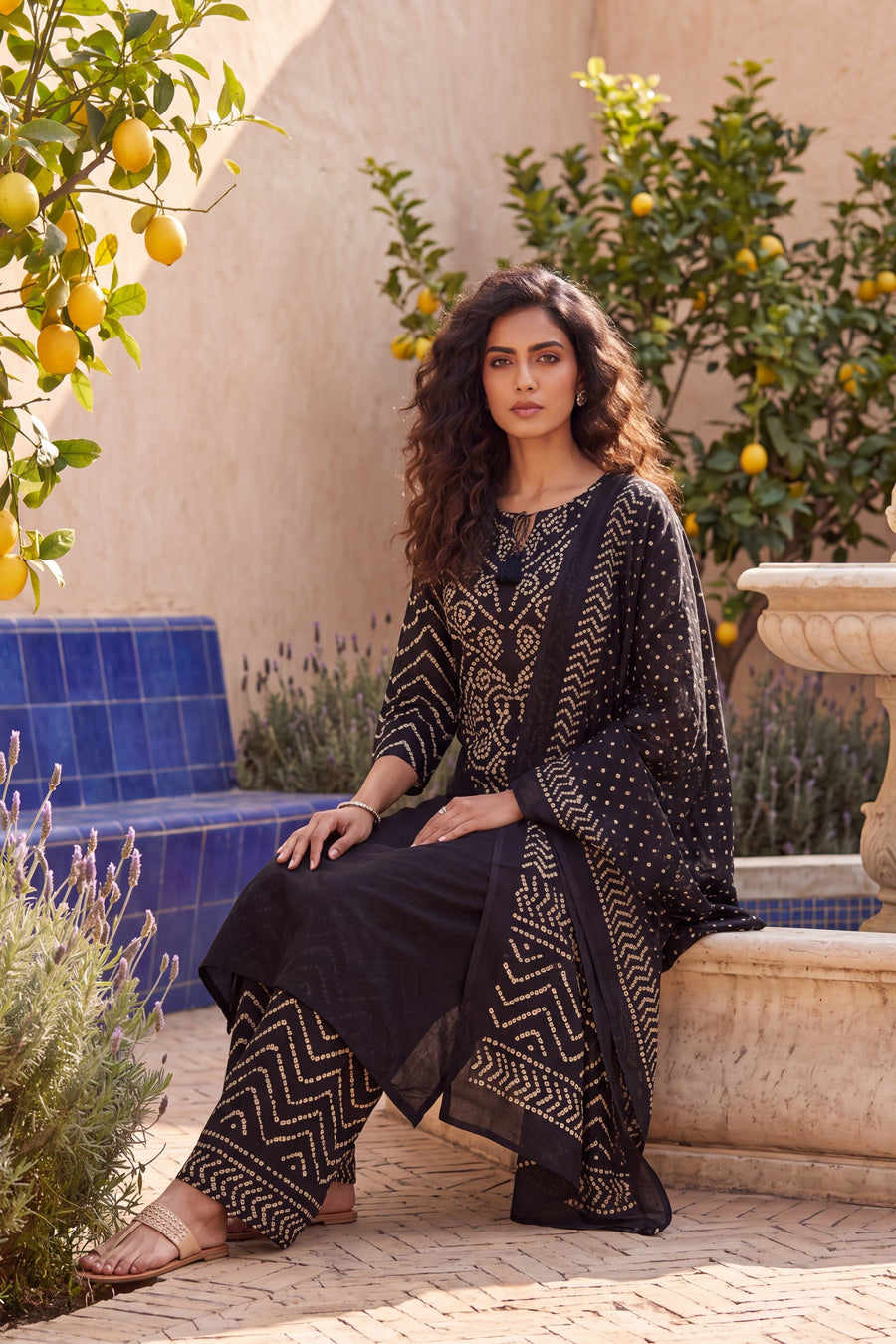 Onyx Market Black Cotton Suit Set — image 8