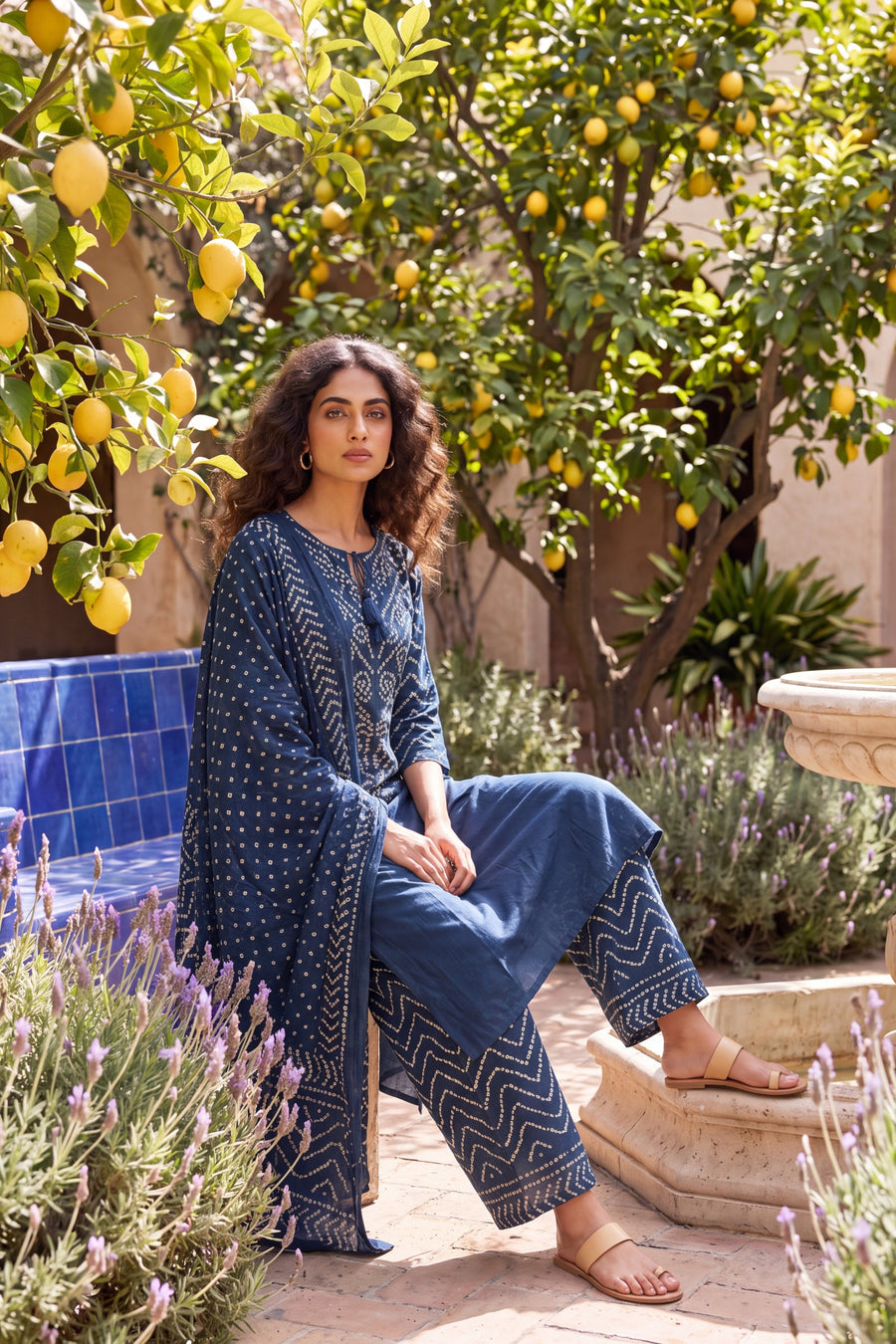 Royal Market Blue Cotton Suit Set — image 7