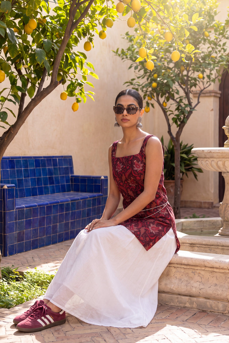 Mulberry Wine Square Neck Cotton Top — image 8