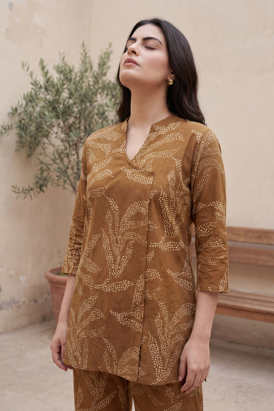 Earthy Grace Cotton Angrakha Co-ord Set — image 8