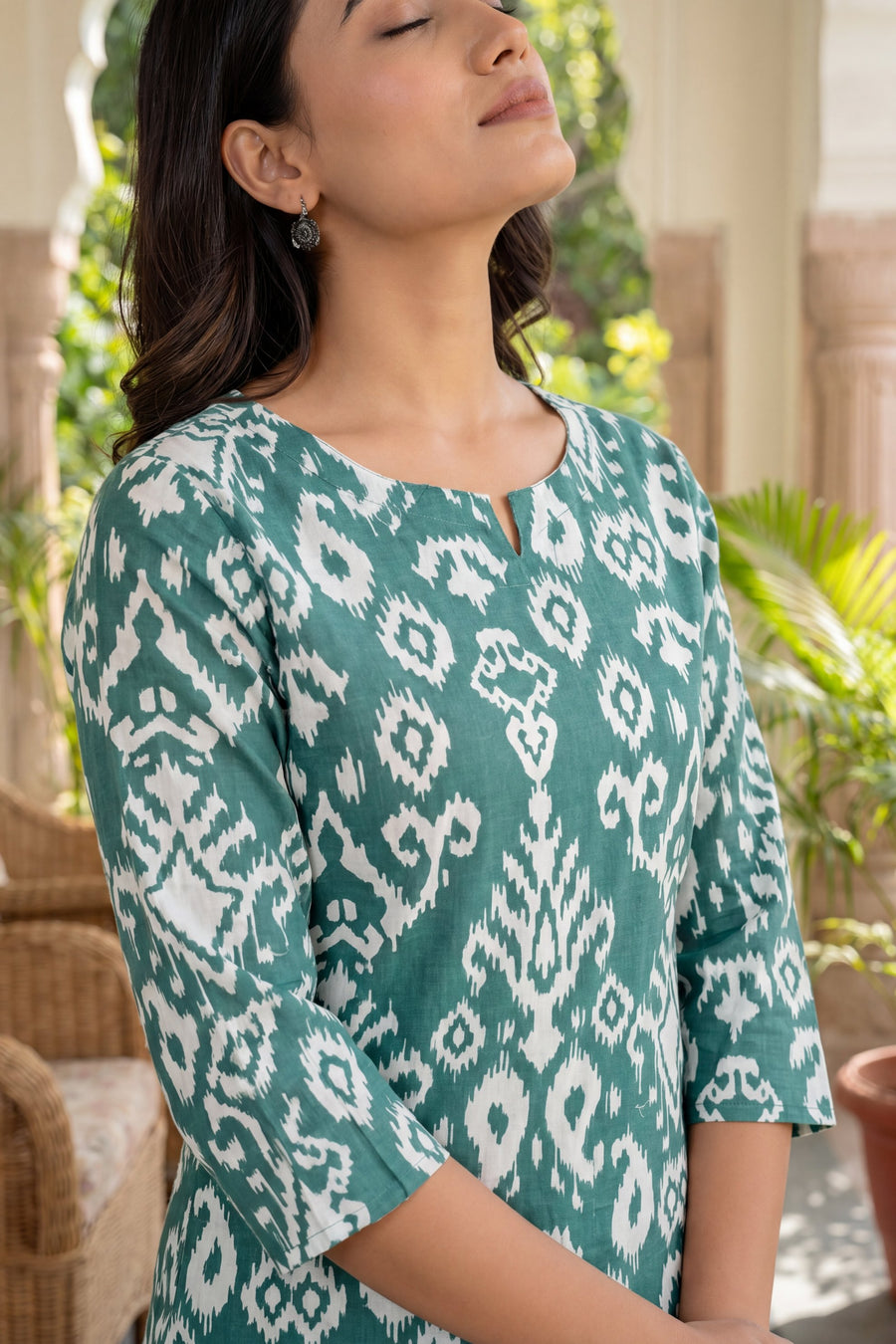 Verdant Hues Abstract Cotton Co-ord Set — image 8