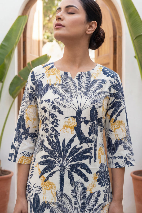 Tropical Canvas: Cream Botanical Cotton Co-ord Set