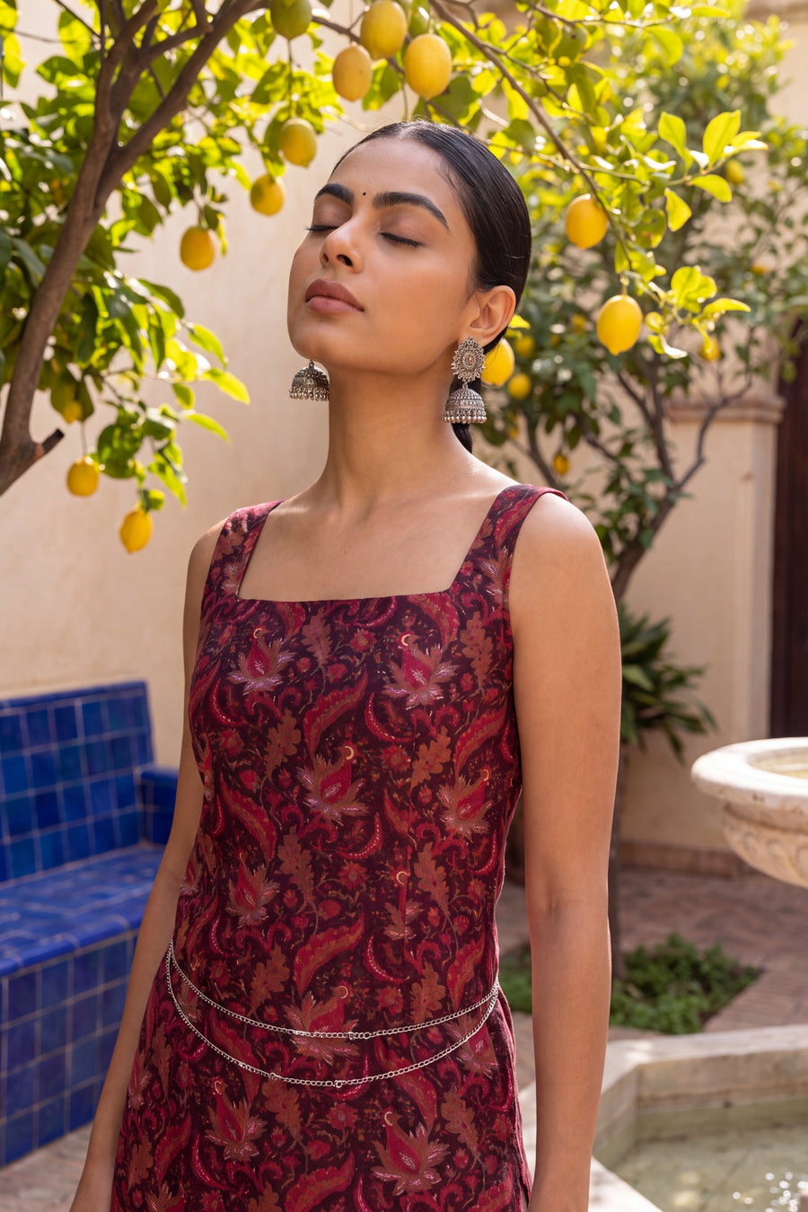 Mulberry Wine Square Neck Cotton Top — image 9