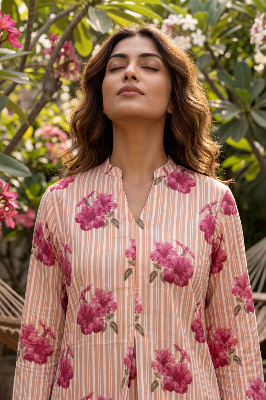 Blossom Stripe Peach Cotton Co-ord Set — image 7
