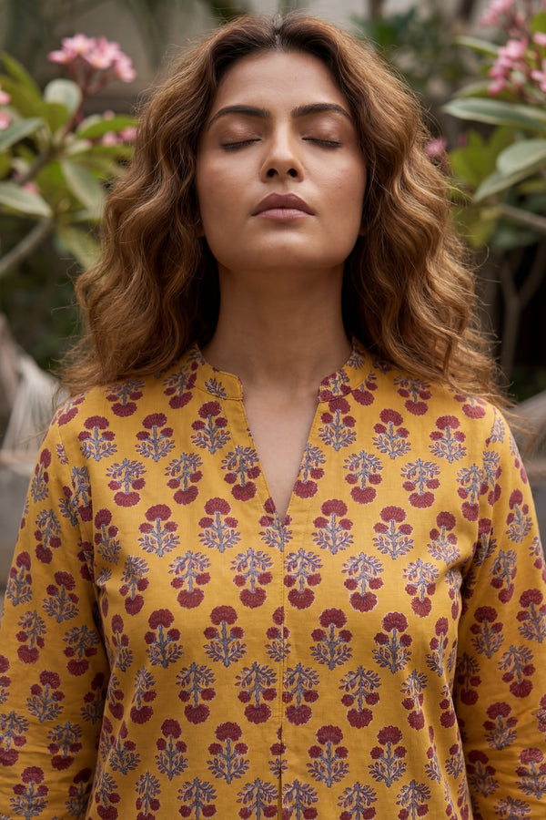 Regal Garden Mustard Cotton Co-ord Set