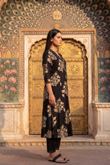 Amber Dabu Onyx Floral Cotton Suit Set