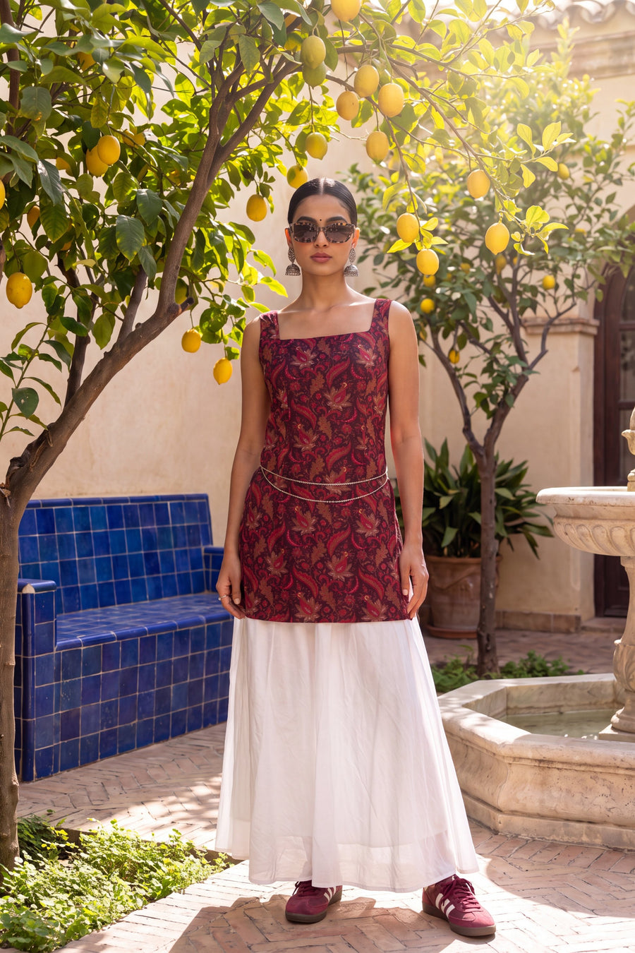 Mulberry Wine Square Neck Cotton Top — image 10