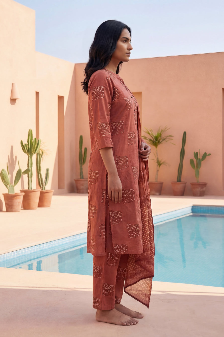 Sienna Folk Sovereign Elephant Cotton Dupatta Set — image 10