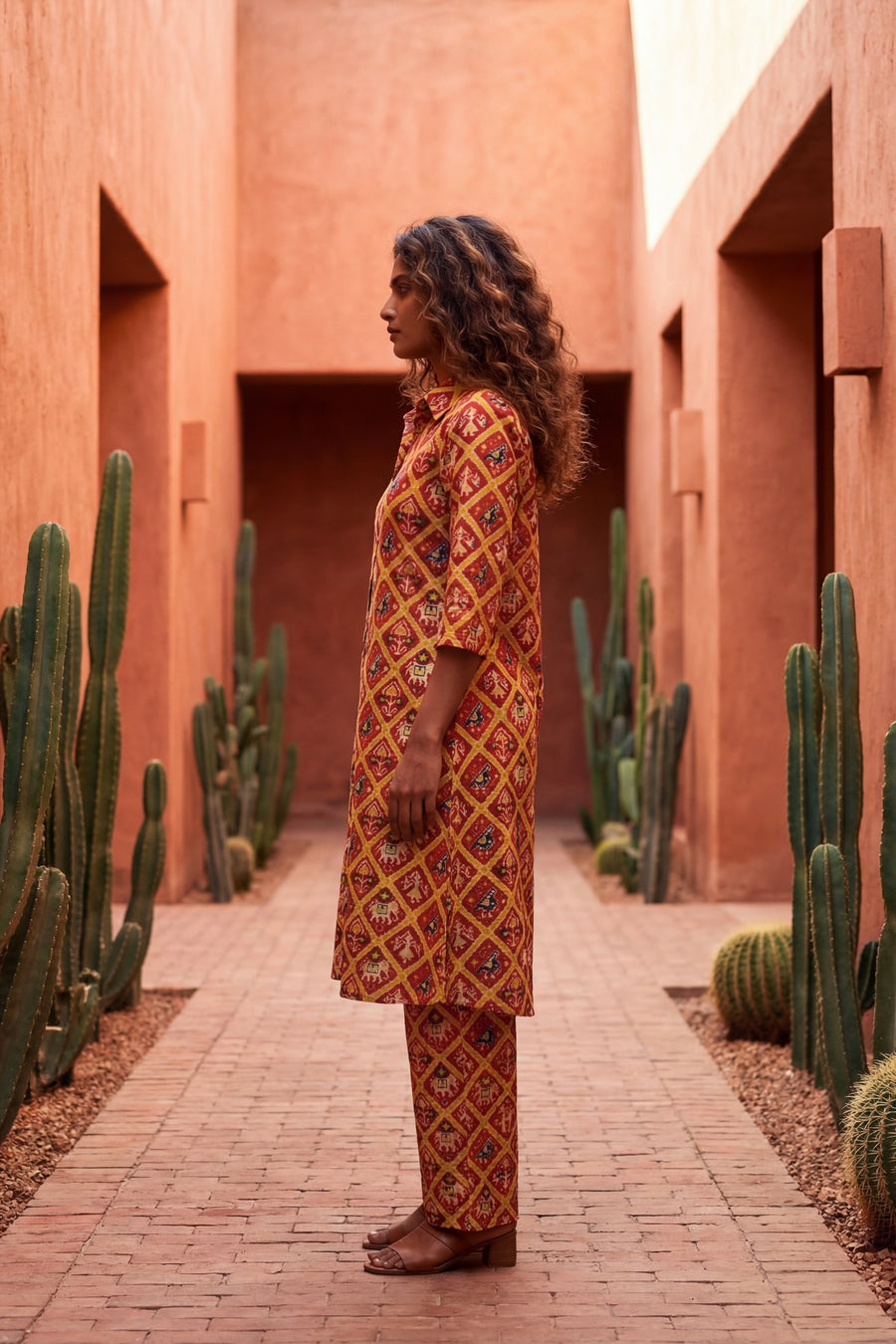 Crimson Ikat Heritage Cotton Co-ord Set — image 10
