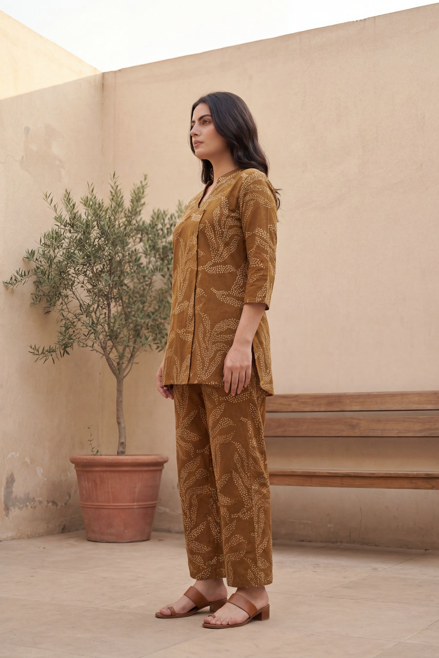 Earthy Grace Cotton Angrakha Co-ord Set — image 3