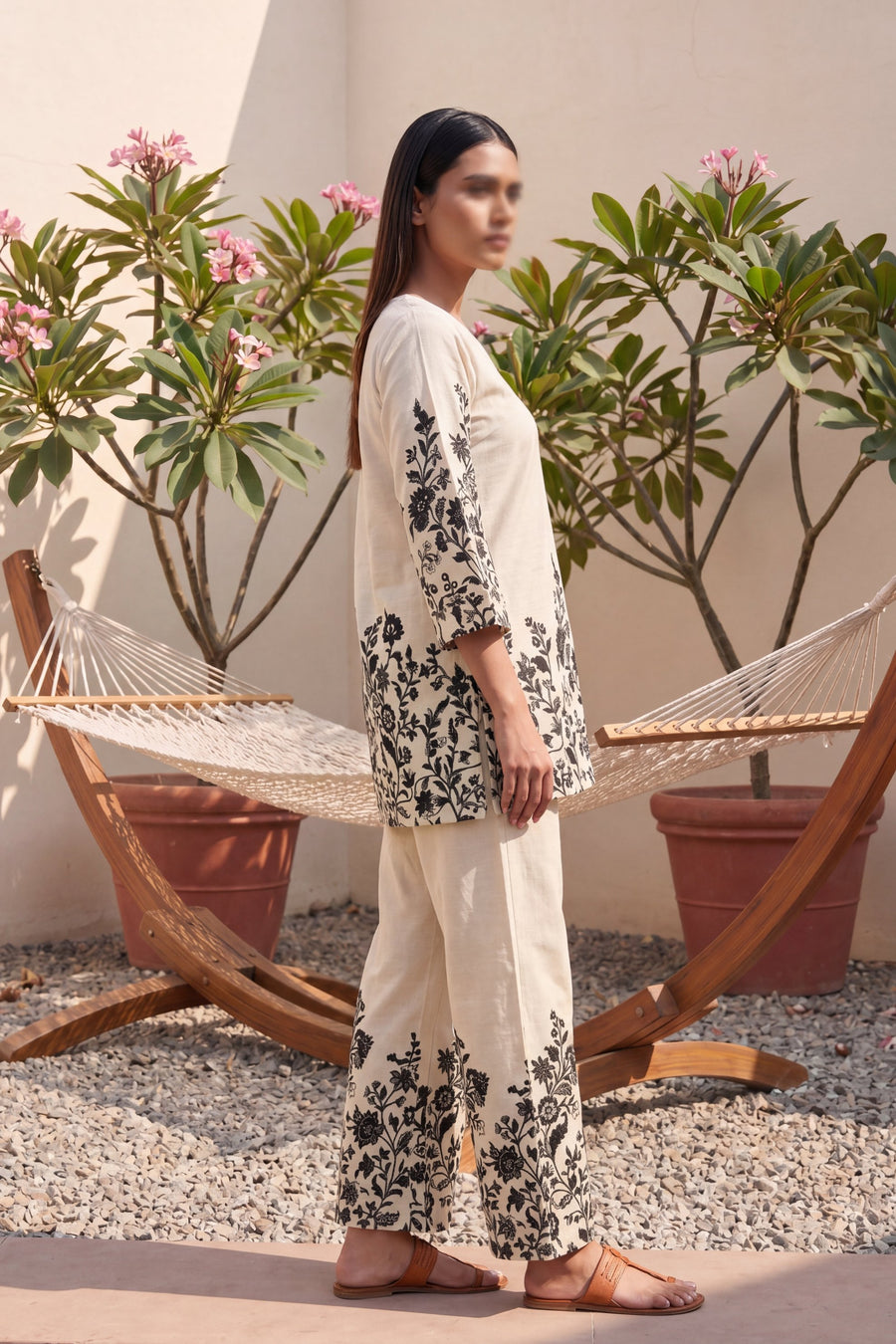 Trail Ivory Floral Embroidered Cotton Co-ord Set — image 4