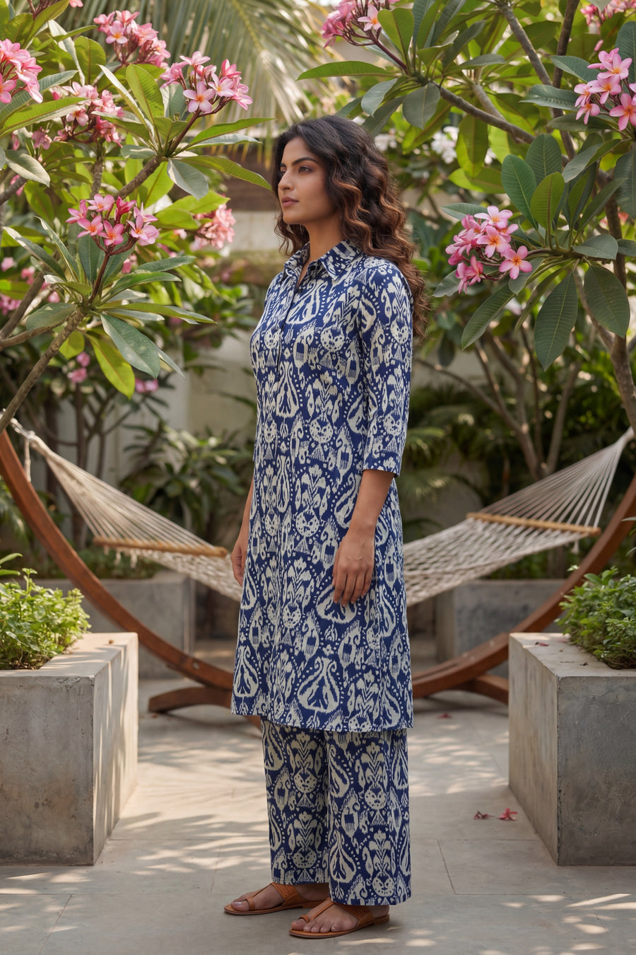 Indigo Damask Navy Cotton Co-ord Set — image 9