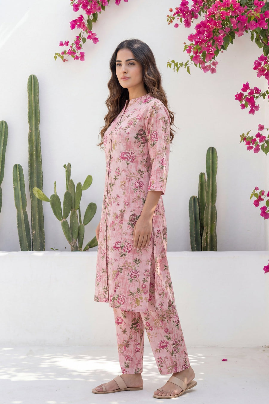 Pink Peony Garden Floral Cotton Co-ord Set — image 8