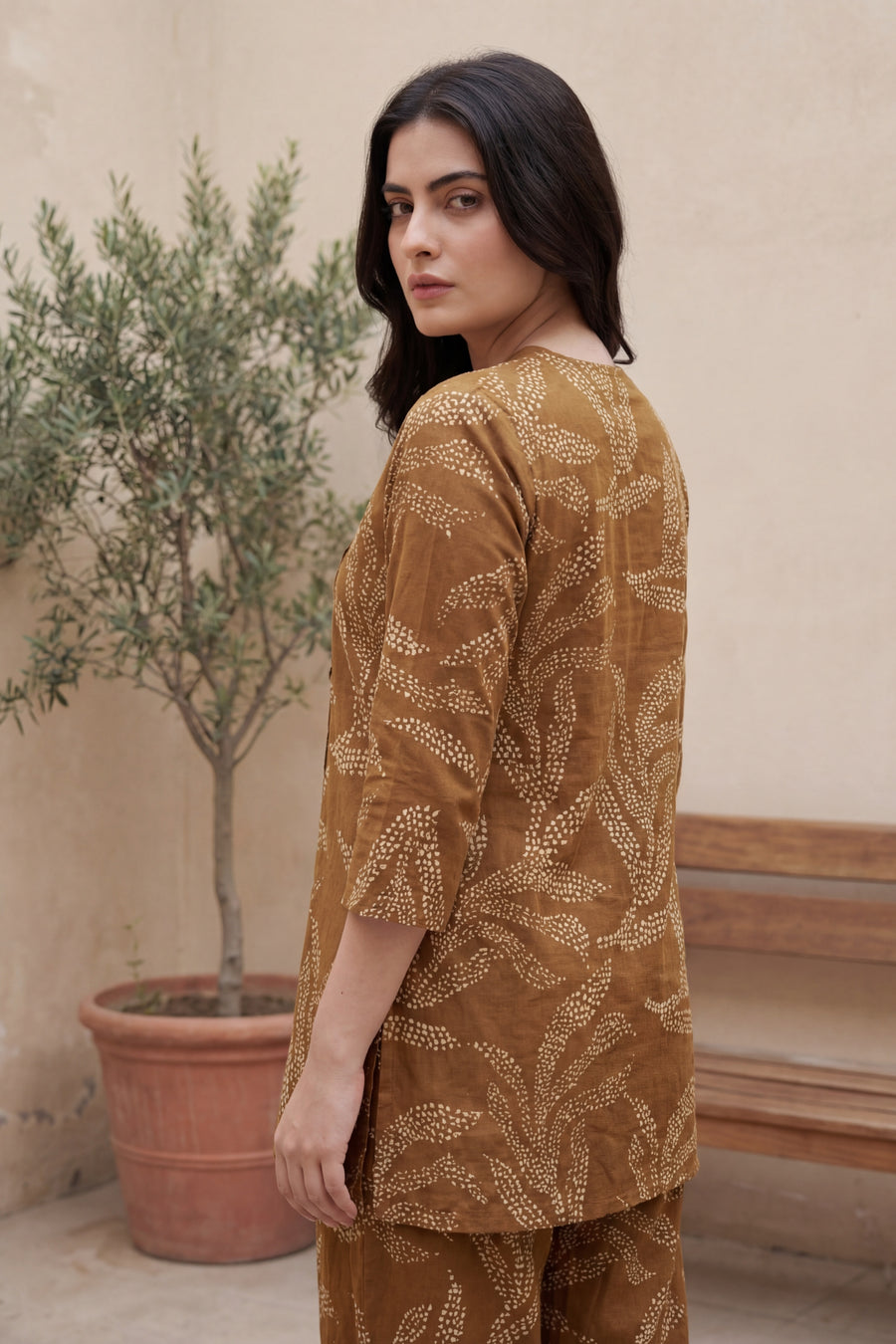 Earthy Grace Cotton Angrakha Co-ord Set — image 9