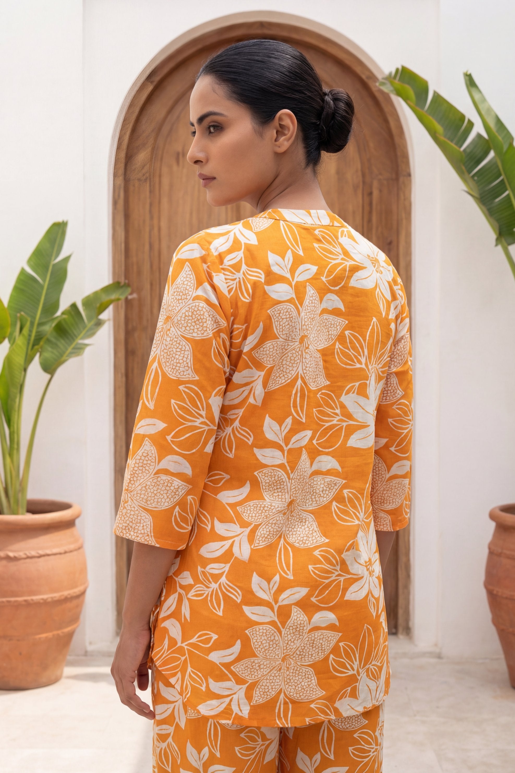 Saffron Blossom Orange Floral Cotton Co-ord Set | Me&My
