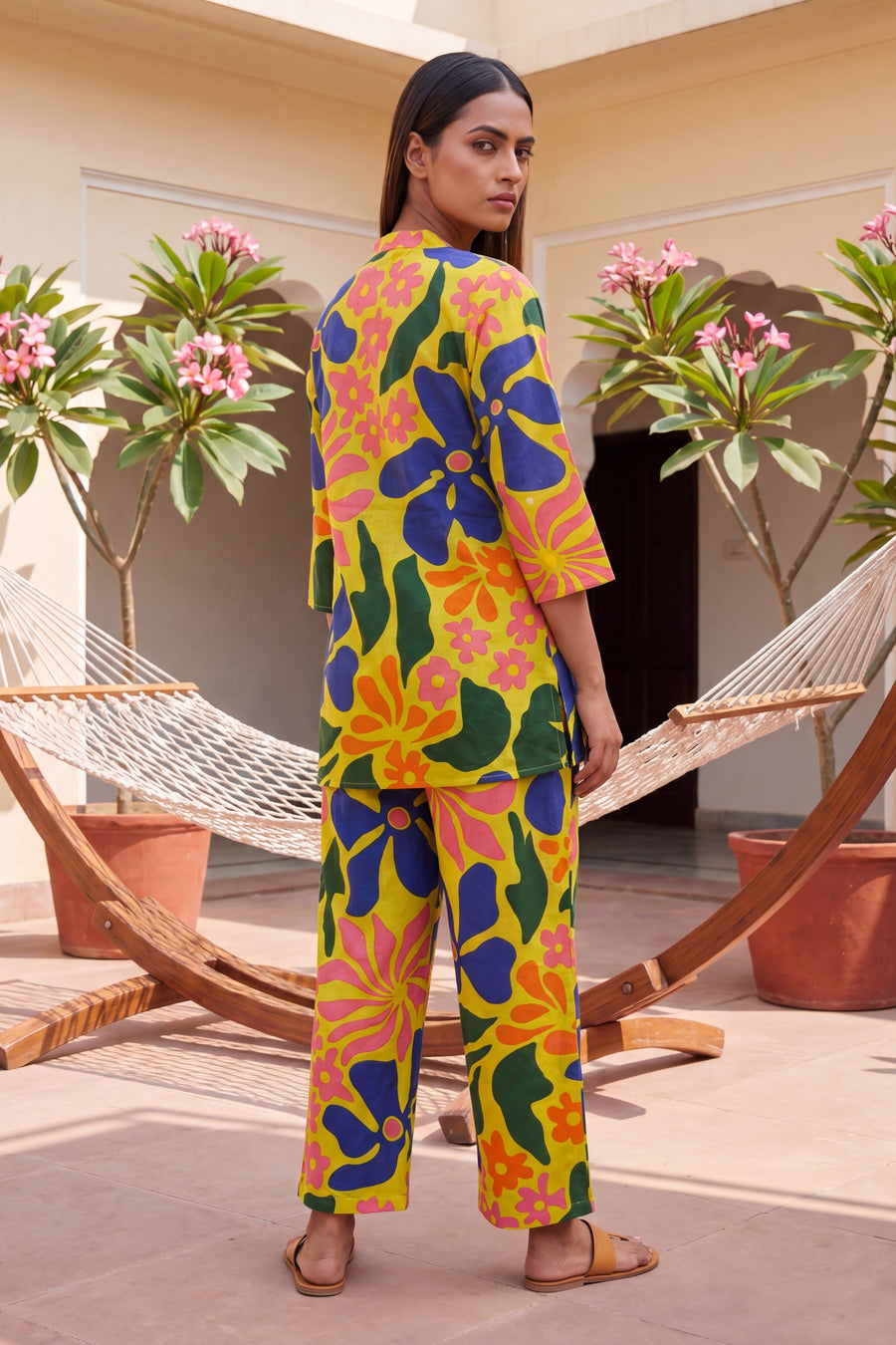 Dusk Saffron Tropical Floral Cotton Co-ord Set — image 11