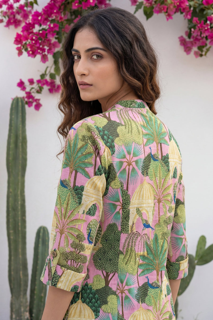 Peacock Palace Pink Tropical Cotton Co-ord Set — image 10