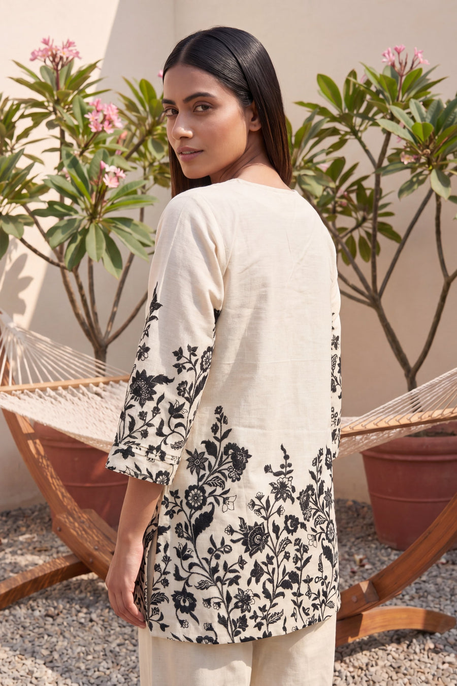 Trail Ivory Floral Embroidered Cotton Co-ord Set — image 10