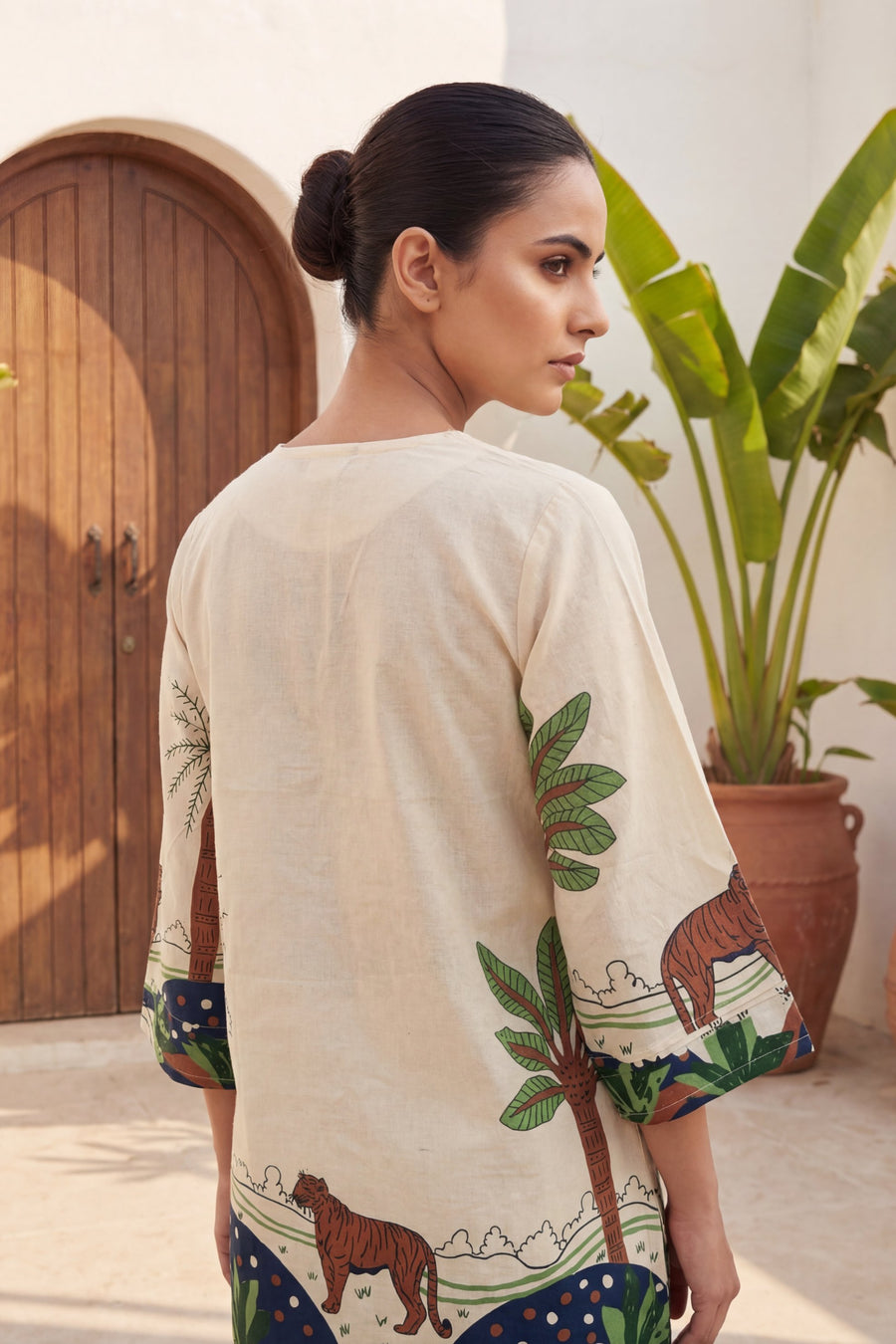Cream Expedition Botanical Scene Cotton Flex Co-ord Set — image 12