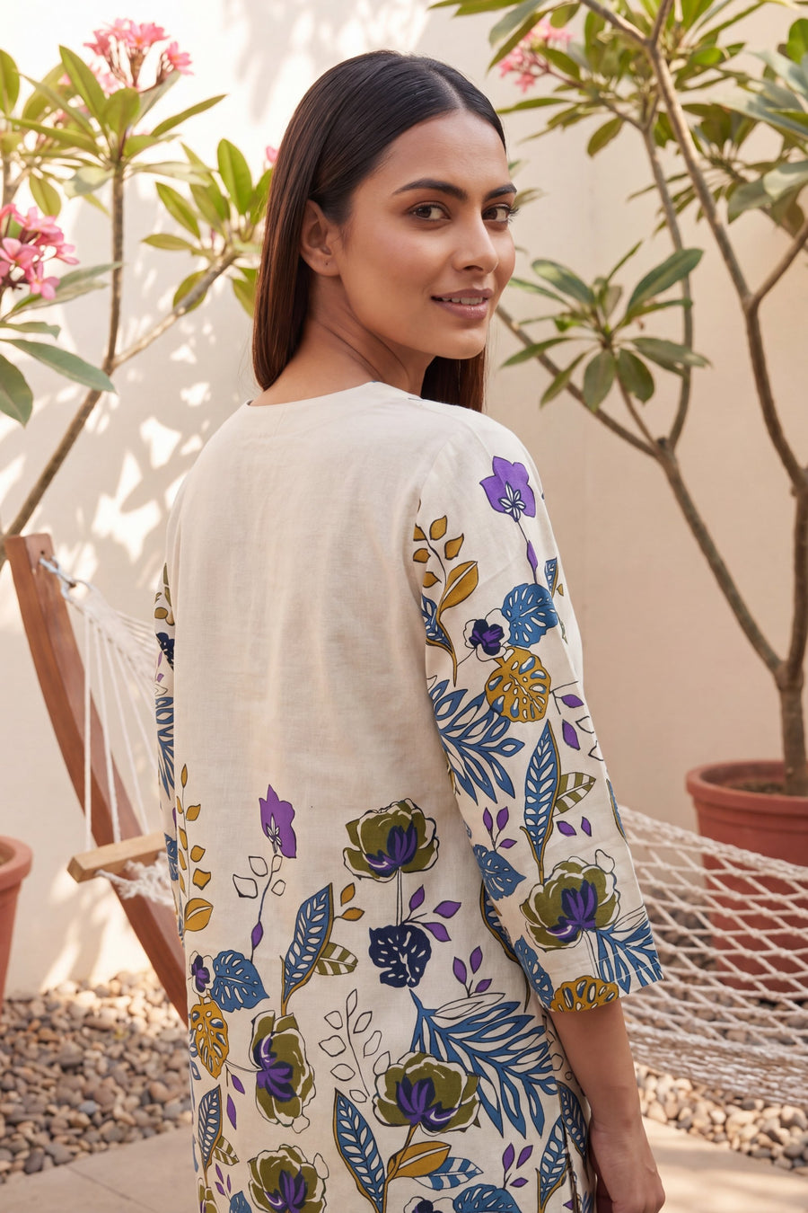Blush Petal Drift Floral Cotton Suit Set — image 9