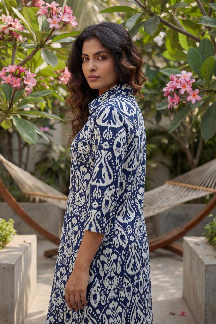 Indigo Damask Navy Cotton Co-ord Set — image 2