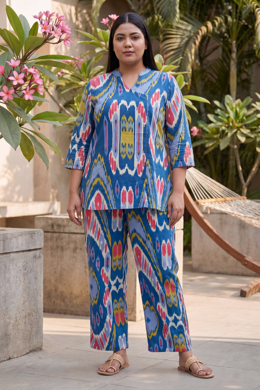 Abstract Whisper Cobalt Ikat Co-ord Set — image 7