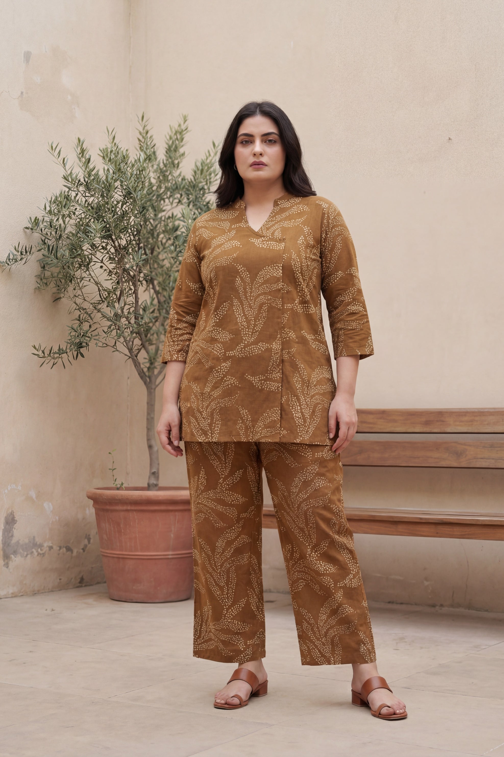 Earthy Grace Cotton Angrakha Co-ord Set - Me&My