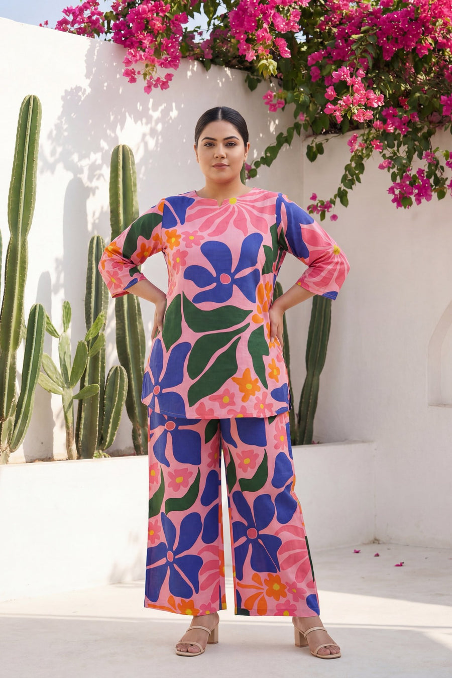 Petal Pop Pink Floral Cotton Co-ord Set — image 10