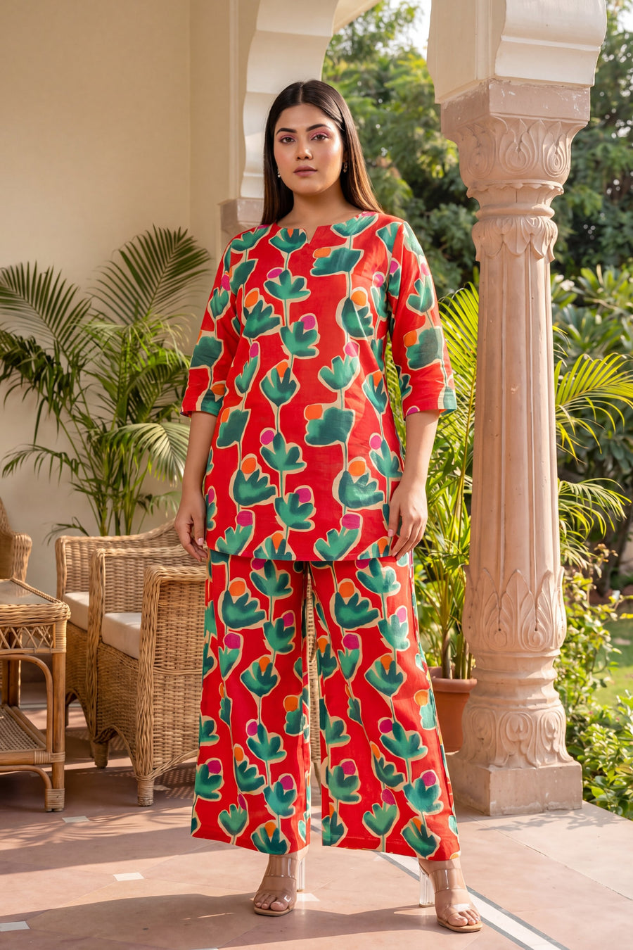 Crimson Petal Cotton Co-ord Set — image 13