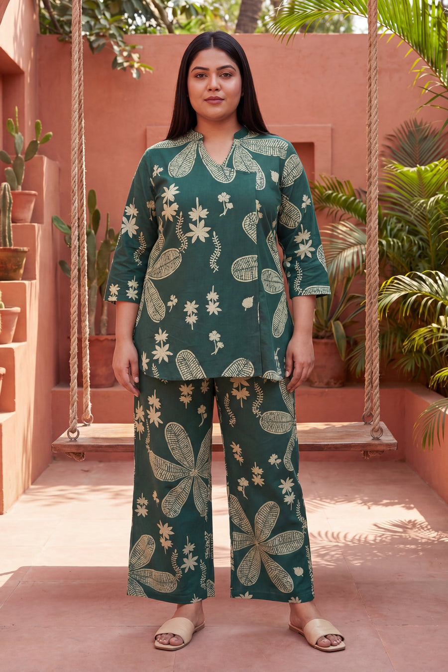 Grove Forest Green Floral Cotton Co-ord Set — image 9
