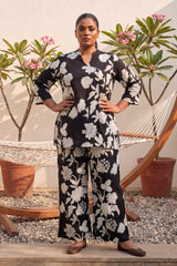Royal Gardens — Black Anghrakha Cotton Co-ord Set