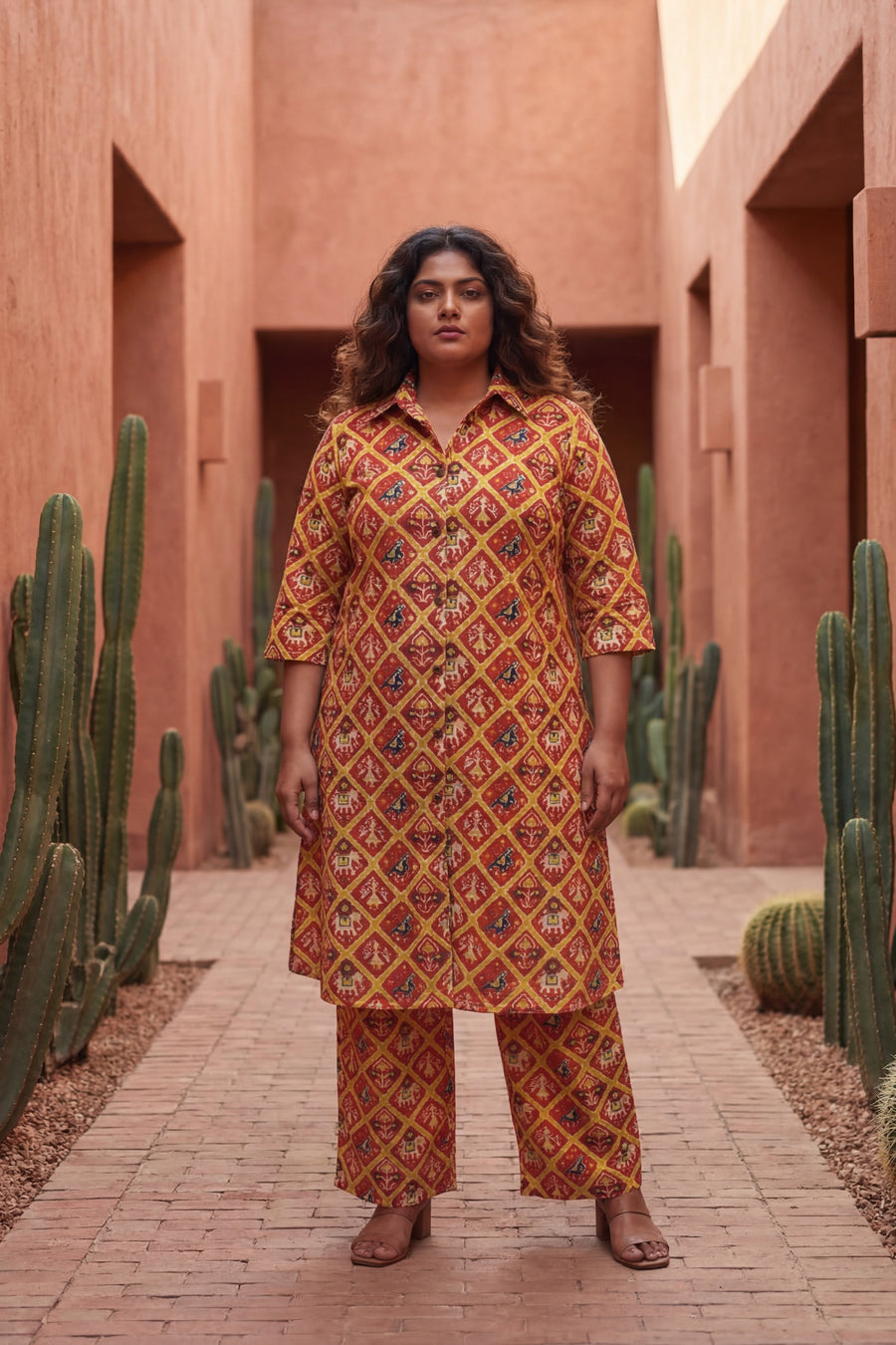 Crimson Ikat Heritage Cotton Co-ord Set — image 8