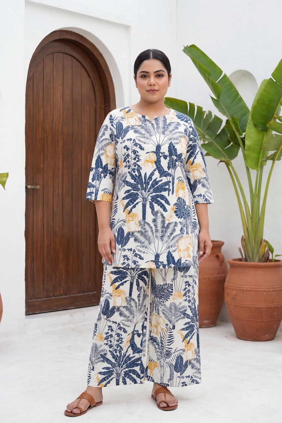 Tropical Canvas: Cream Botanical Cotton Co-ord Set — image 5