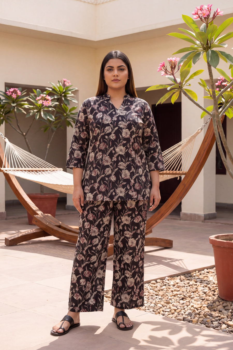 Nocturne Bloom Onyx Floral Cotton Co-ord Set — image 12