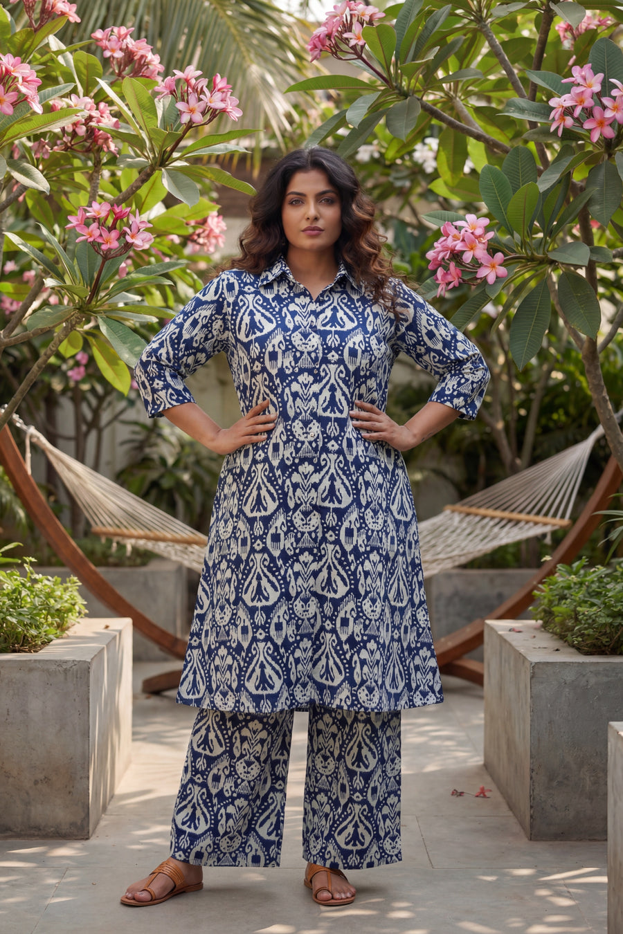 Indigo Damask Navy Cotton Co-ord Set — image 8